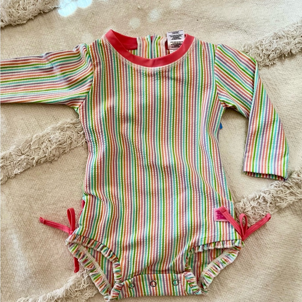 Ruffle Butts Multicolor Striped Bodysuit